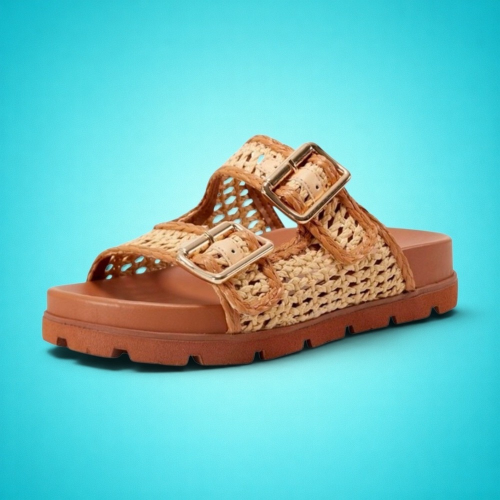 New Women's Marc Fisher LTD Mylan Sandal, Color Natural, Size 6.5